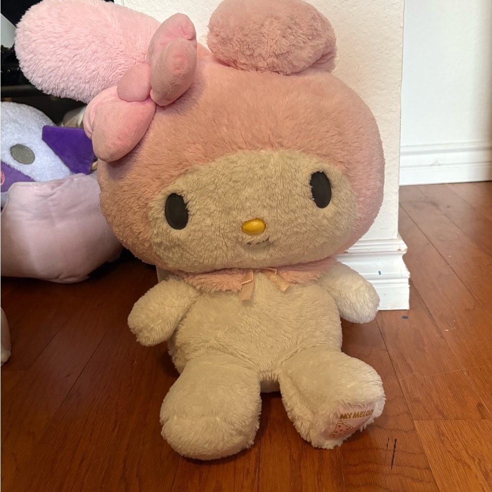 Huge my melody plush sitting doll toy large Sanrio